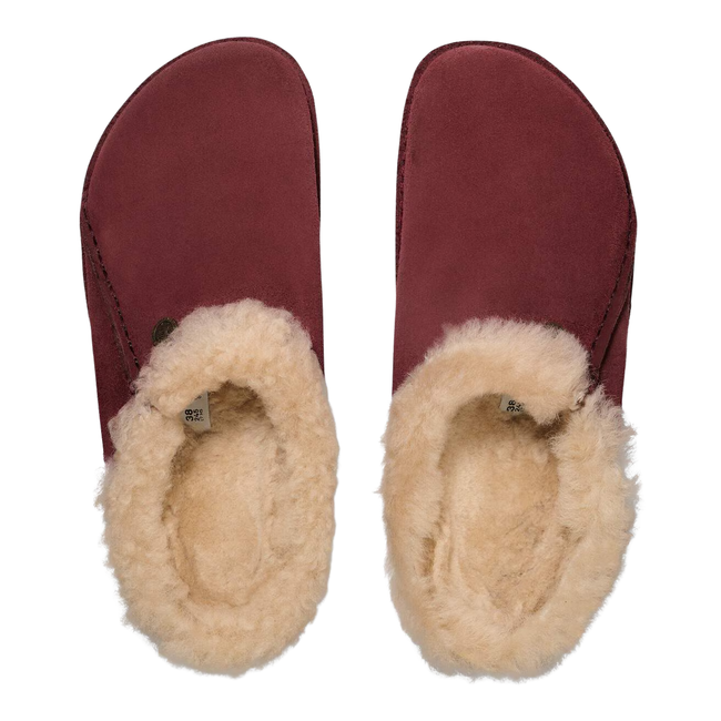 Tops of Birkenstock Women's Zermatt Premium Suede Slipper in Zinfandel Red