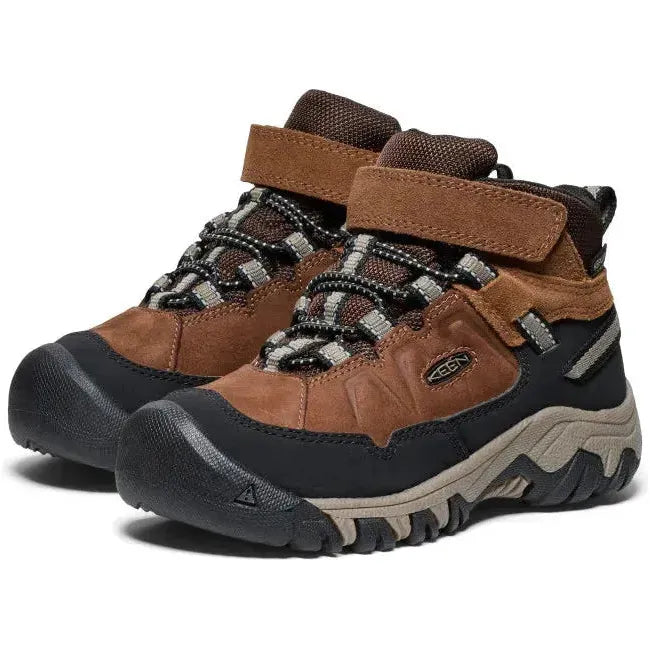 Keen Kids' Targhee IV Waterproof Hiking Boot Bison/Brindle 1029610