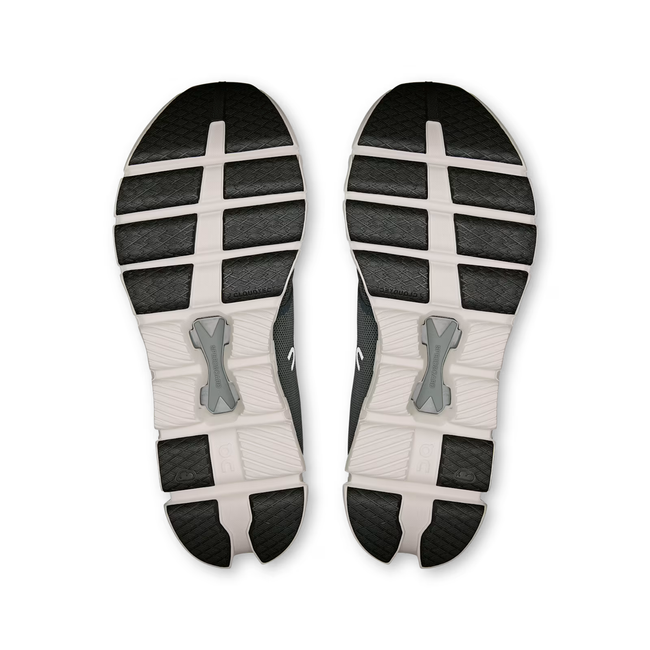 Soles of On Running Men's Cloud X 4 Cross Training Shoes in Shadow Grey