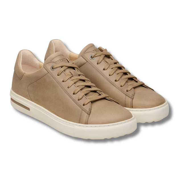 Angled pair of Birkenstock Unisex Bend Low Sneaker in Tobacco Brown