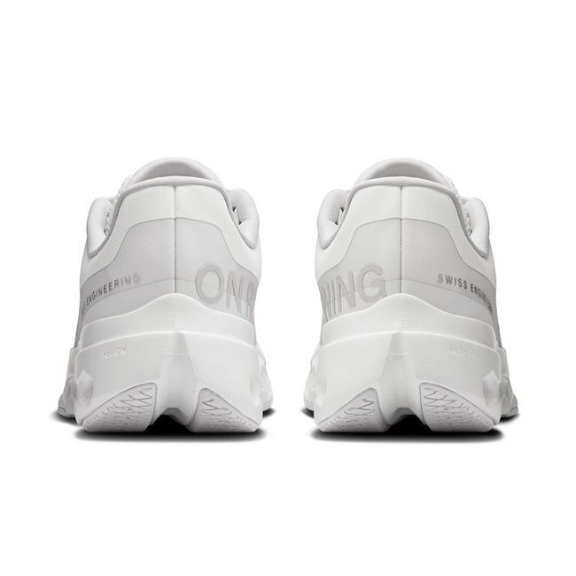 Heels of On Running Women's Cloudsurfer Next Running Shoes in All White