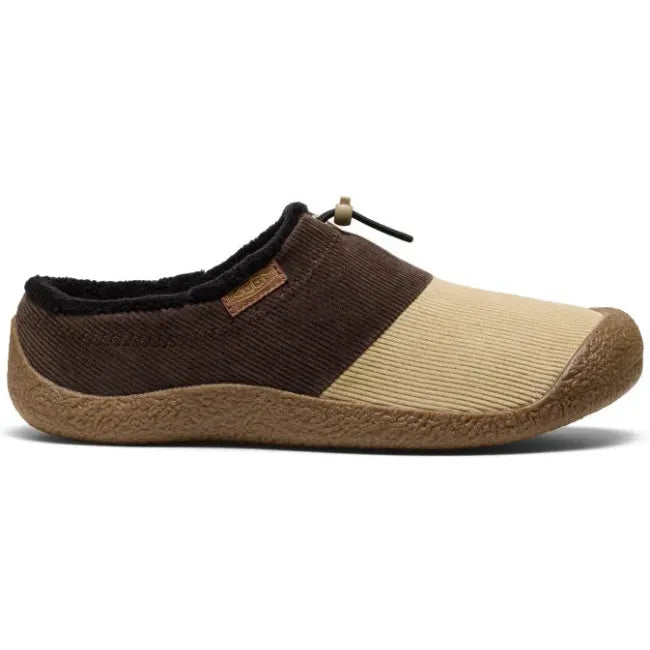 Lateral side of Keen Men's Howser III Slide in Java Brown Safari Beige