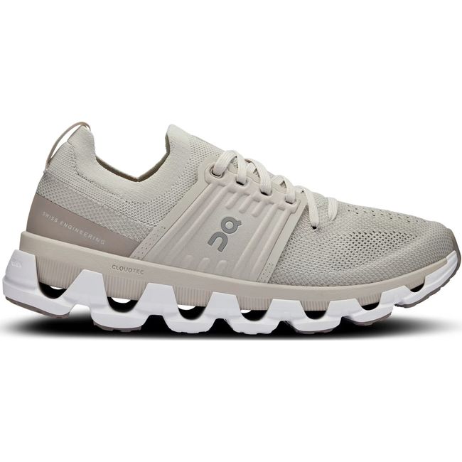Lateral side of Women's On Running Cloudswift 3 Running Shoe in Pearl Fog Beige