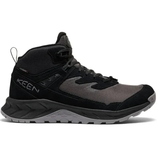 Lateral side of Keen Men's Hightrail Polar Waterproof Hiking Boot in Black Steel Grey