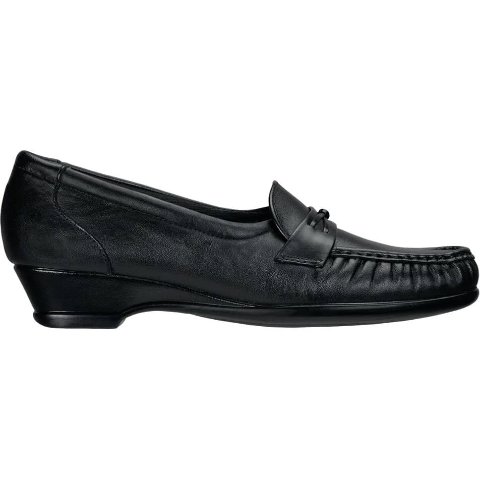 Side of SAS Women's Easier Slip On Loafer in Black