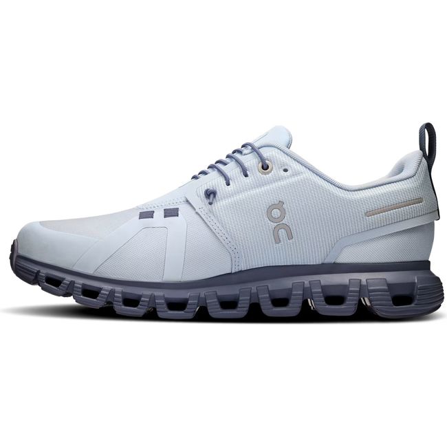 Medial side of Women's On Running Cloud 6 Waterproof slip on Running Shoe in Heather Metal blue