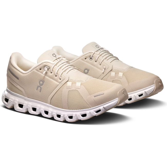 Pair of On Running Women's Cloud 6 Running Shoes in pearl