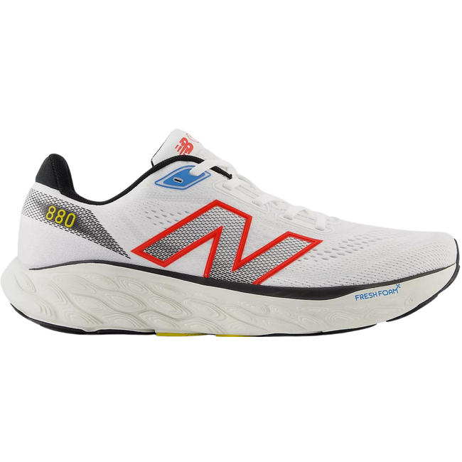 New Balance Men's 880 V14 Running Shoe WHITE/NEO FLAME/BLACK M880C14
