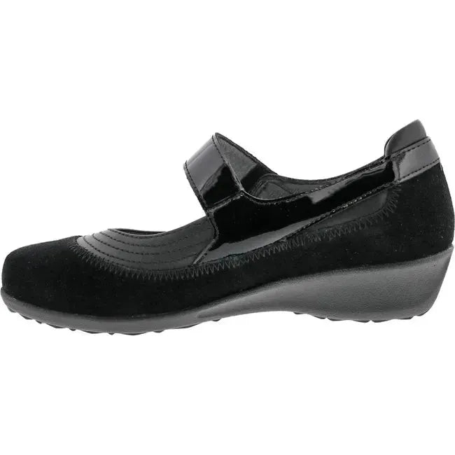 Drew Women's Genoa Mary Jane Shoe Black Suede Combo 14316-19
