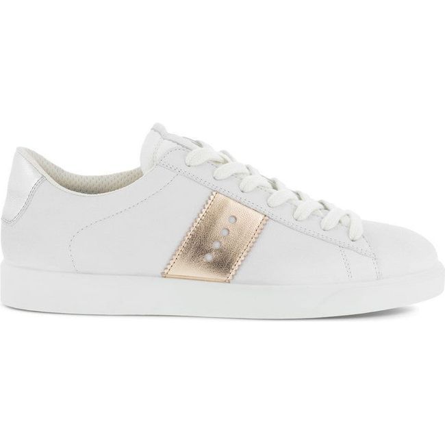 Ecco Women's Street Lite Retro Sneaker White/Hammered Bronze/Pure Silver 212803-60717