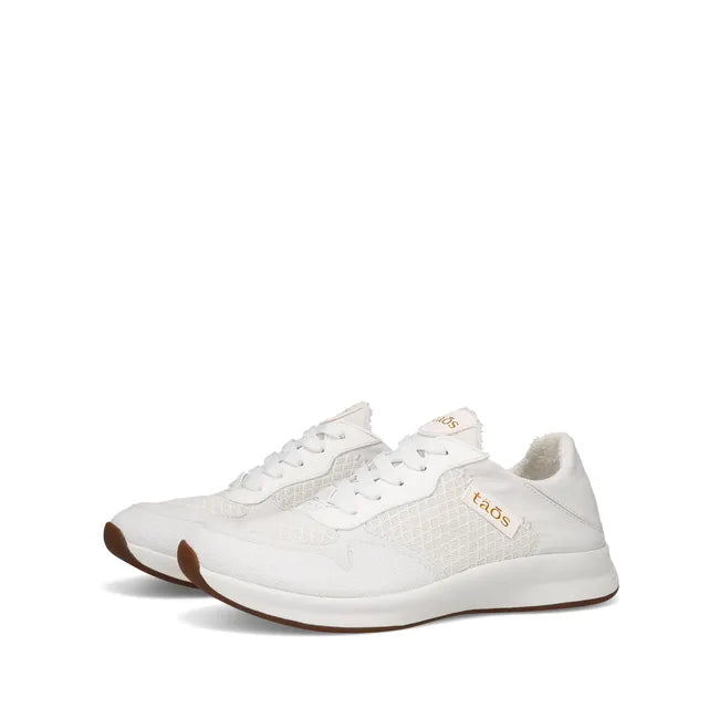 Pair of Women's Taos Direction Sneakers in all White 
