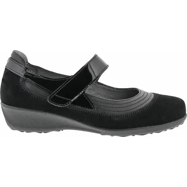 Drew Women's Genoa Mary Jane Shoe Black Suede Combo 14316-19