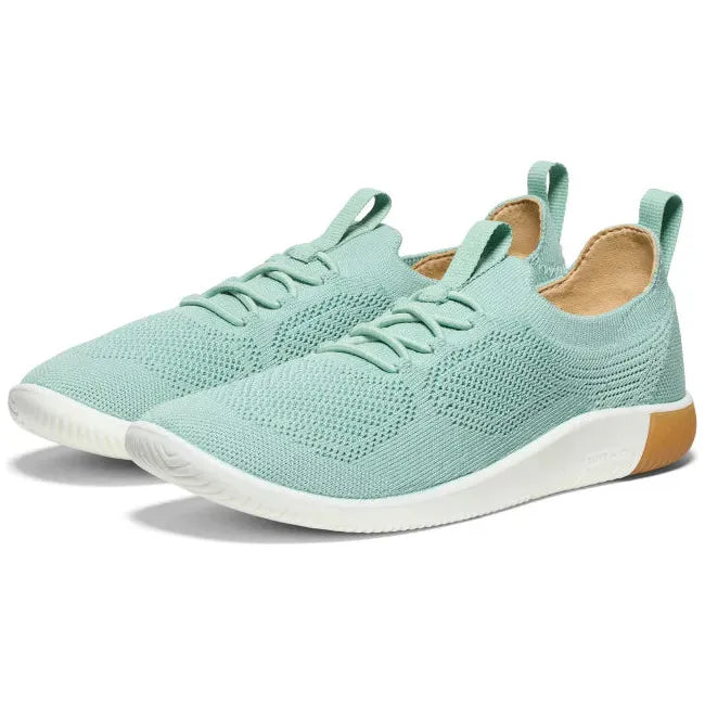 Pair of Women&#39;s Keen KNX Knit Sneakers in Granite Green Lichen colorway