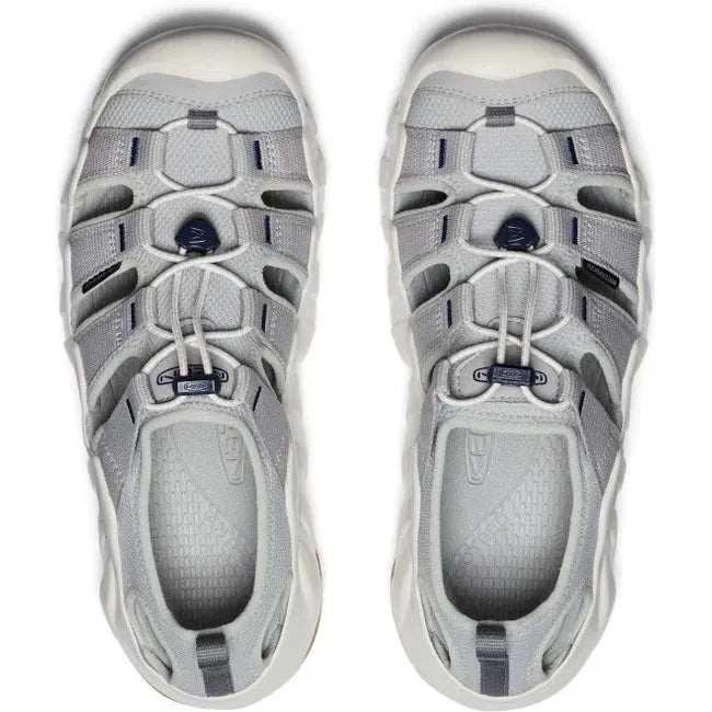 Top down view of Men&#39;s KEEN Hyperport H2 closed toe sandals in alloy gray