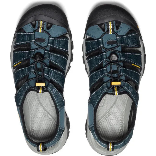 Upper of KEEN Men&#39;s Newport H2 Closed Toe Sandal in Navy and Medium Grey