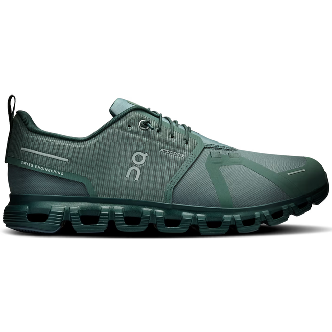Side of On Running Men's Cloud 6 Waterproof Running Shoe in Olive Evergreen