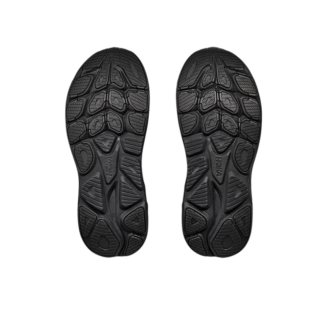 Soles of Hoka Men's Clifton 10 Running Shoe in Black