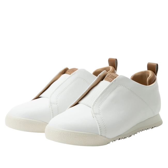 Pair of Alegria Women's Reah Slip On Shoes in White Leather