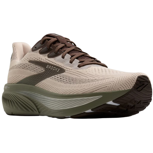 Angled side of Brooks Men's Ghost 17 Running Shoe in Chateau Grey