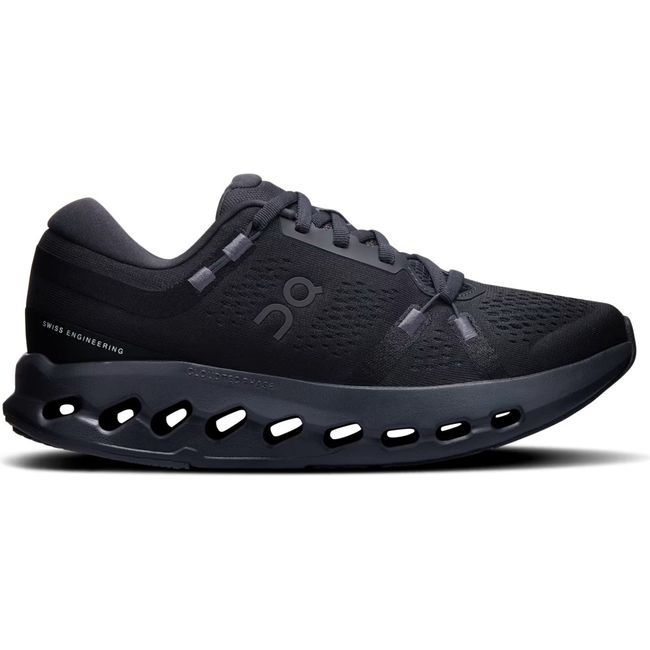 Lateral side of On Running Women's Cloudsurfer 2 Running Shoe in all black