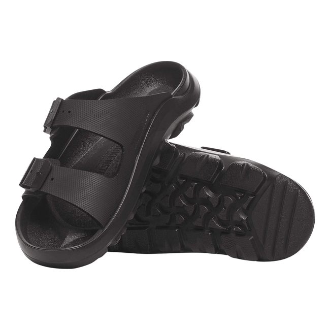 Top and Sole of Birkenstock Unisex Mogami Terra 2 Strap Sandal in Black