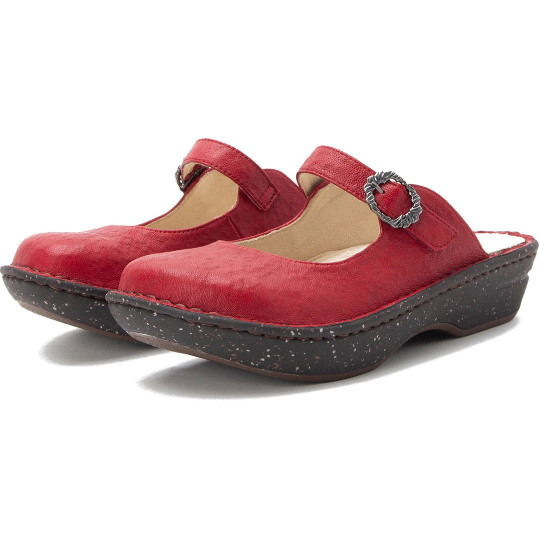 Alegria Women's Fabel Clog in Crimson, front view