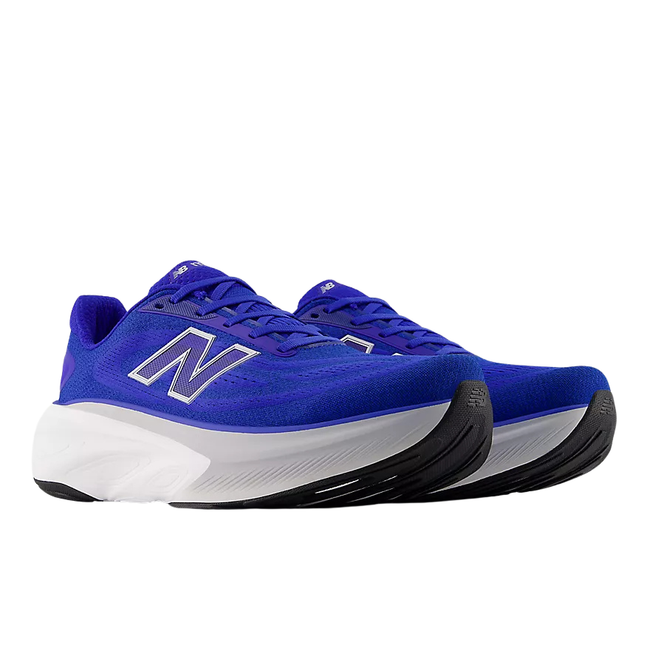 Angled side of New Balance Men's Fresh Foam X More V6 Running Shoe in Blue Gemstone