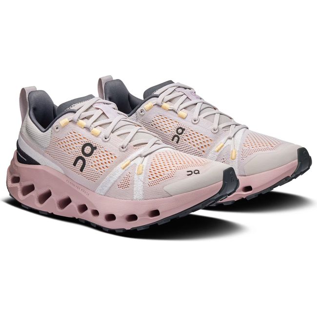 Pair of Women's On Running Cloudsurfer Trail Running Shoes in Silver and Mauve