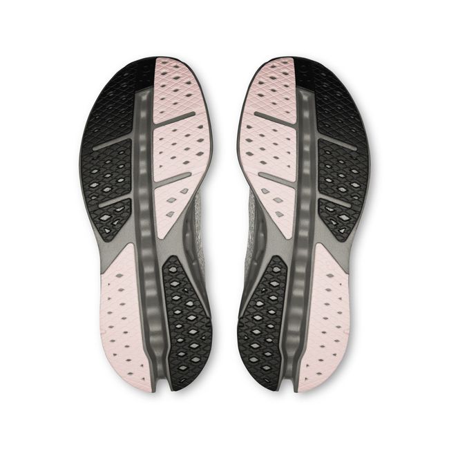 Sole of Women's On Running Cloudsurfer Max Cushioned Running Shoes in Alloy Asphalt Gray