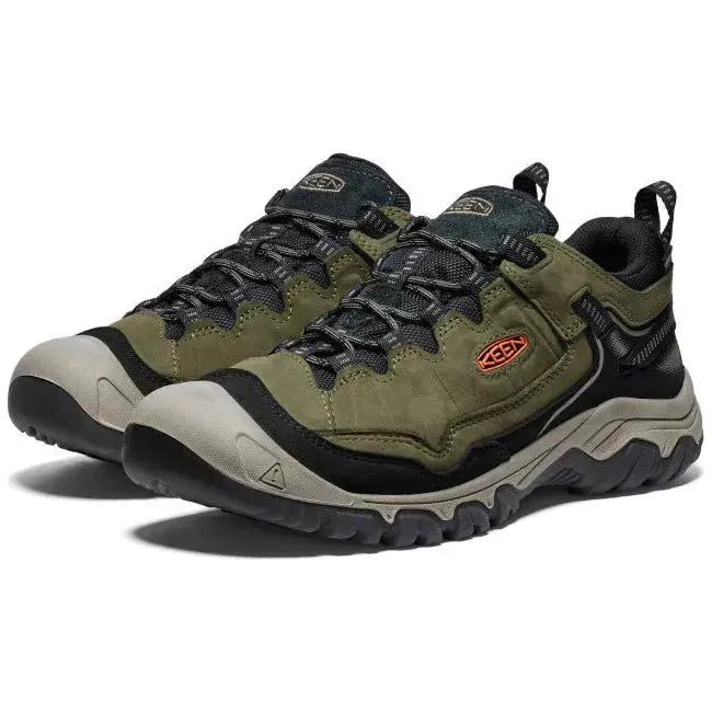 Keen Men's Targhee IV Waterproof Hiking Shoe Dark Olive/Gold Flame 1028996/1029003