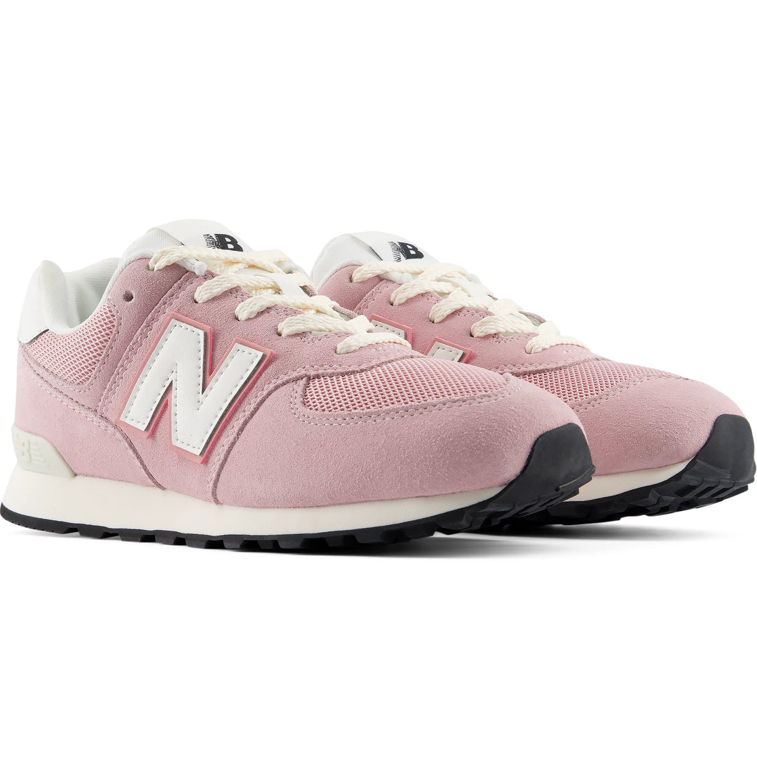 Pair of New Balance Kids' 574 sneakers in Pink Chalk/Sea Salt