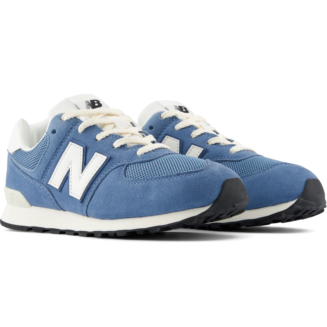 Pair of New Balance Kids' 574 sneakers in Heron Blue/Sea Salt