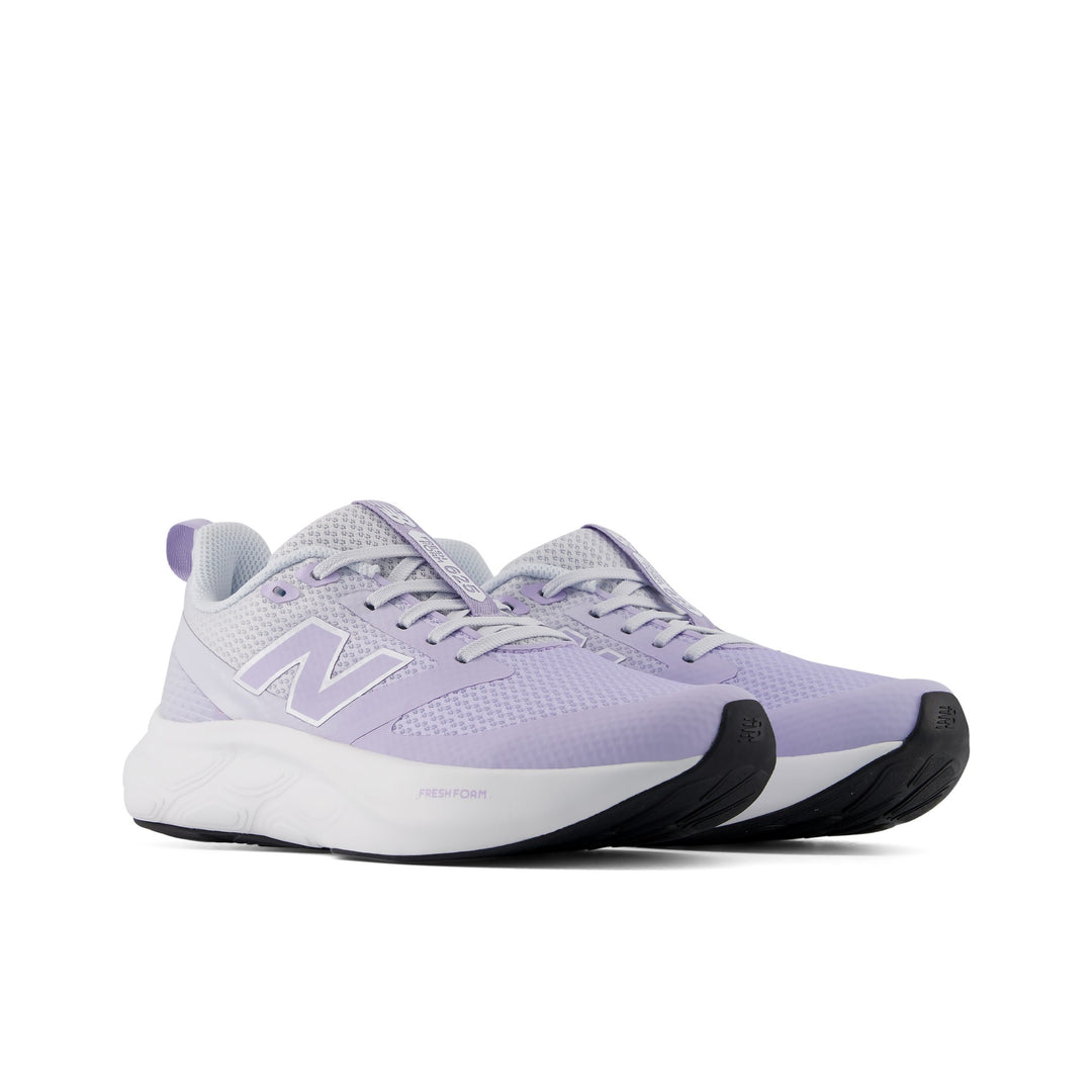 New Balance Kids' Fresh Foam 625 Running Shoe (Youth) in Smoked Violet/Fresh Air, three-quarter front view