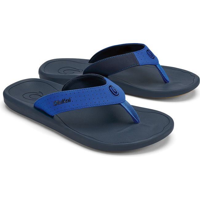 Pair of Men's Olukai Ki'i Flip Flops in Blossom Mood Indigo