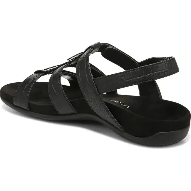 Vionic Women's Rest Amber Sandal Black Crocodile 44AMBERBLKCRO