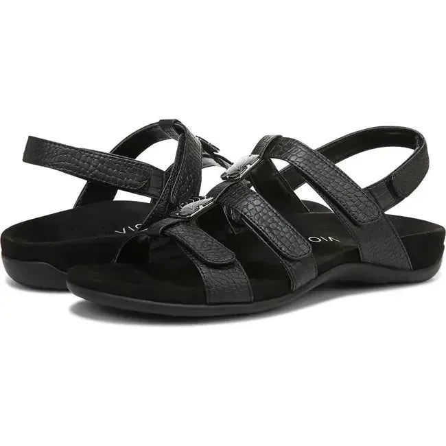 Vionic Women's Rest Amber Sandal Black Crocodile 44AMBERBLKCRO