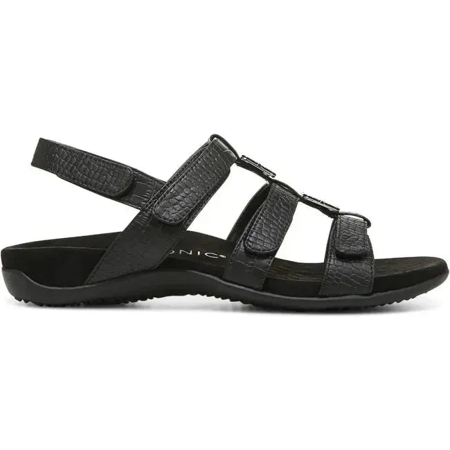Vionic Women's Rest Amber Sandal Black Crocodile 44AMBERBLKCRO