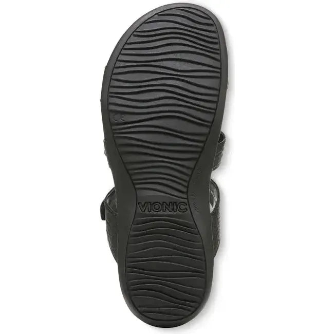 Vionic Women's Rest Amber Sandal Black Crocodile 44AMBERBLKCRO