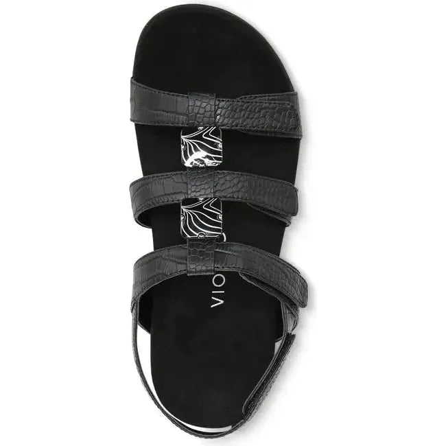 Vionic Women's Rest Amber Sandal Black Crocodile 44AMBERBLKCRO