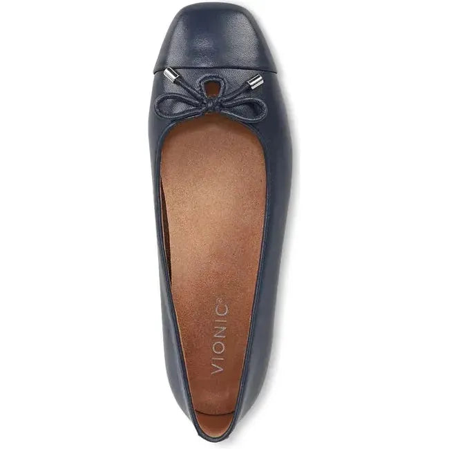 Vionic Women's Flara Ballet Flat Navy Leather I8667L1400