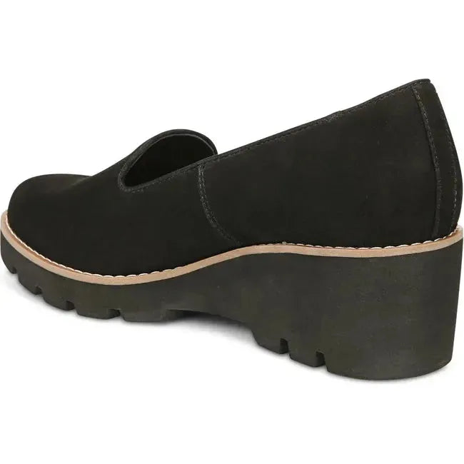 Vionic Women&#39;s Willa Wedge Heel Black Suede I7294L1001
