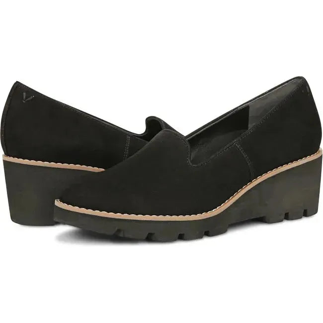 Vionic Women&#39;s Willa Wedge Heel Black Suede I7294L1001