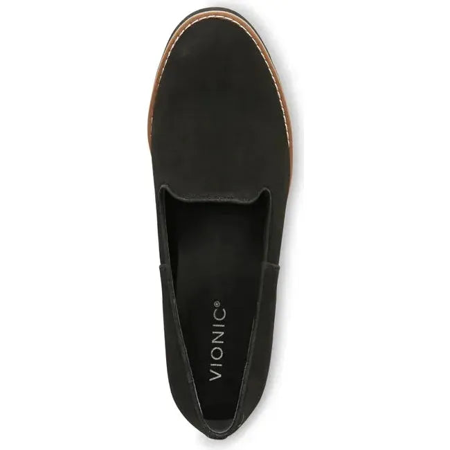 Vionic Women&#39;s Willa Wedge Heel Black Suede I7294L1001