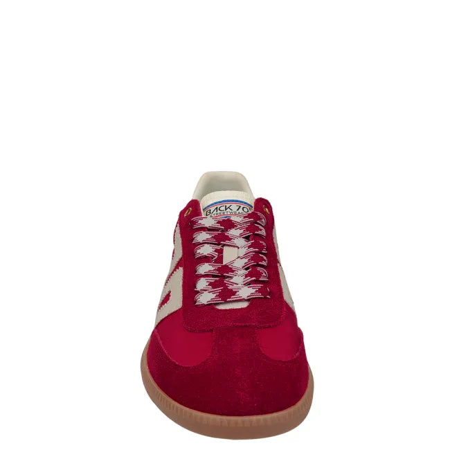 Front of lace up Back 70 Ghost women’s retro fashion street sneaker in red.