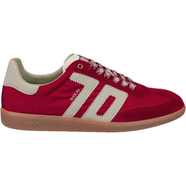 Lateral side of Back 70 Ghost women’s retro fashion street sneaker in red.