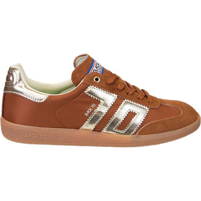 Lateral side of Back 70 Ghost women’s retro fashion street sneaker in brown