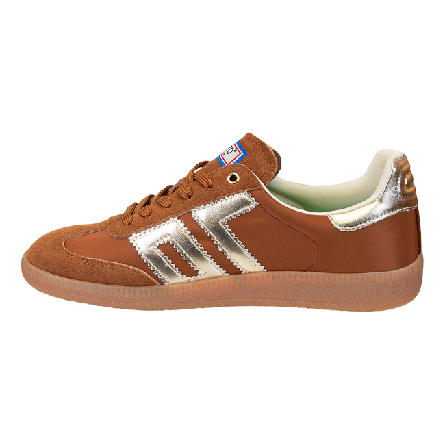 Medial side of Back 70 Ghost women’s retro fashion street sneaker in brown