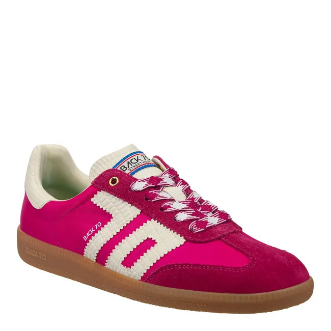 Front angled view of Back 70 Ghost women’s retro fashion street sneaker in cherry red
