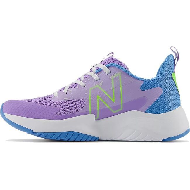 New Balance Kids' Rave Run V2 Running Shoe LILAC GLO/SKY BLUE/PIXEL GREEN GKRAVHG2