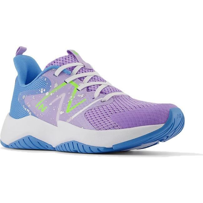 New Balance Kids' Rave Run V2 Running Shoe LILAC GLO/SKY BLUE/PIXEL GREEN GKRAVHG2
